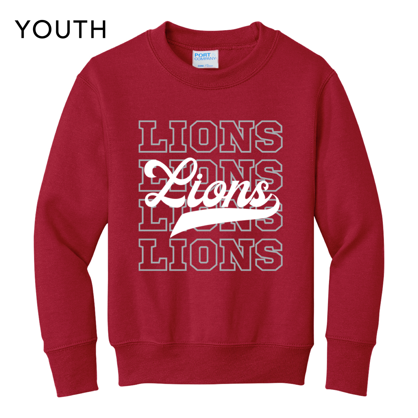 Four Lions Crewneck Sweatshirt (Red)