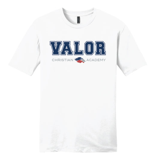 Collegiate Valor Short Sleeve T-Shirt (White/Navy)