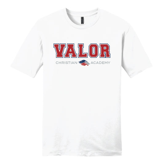 Collegiate Valor Short Sleeve T-Shirt (White/Red)