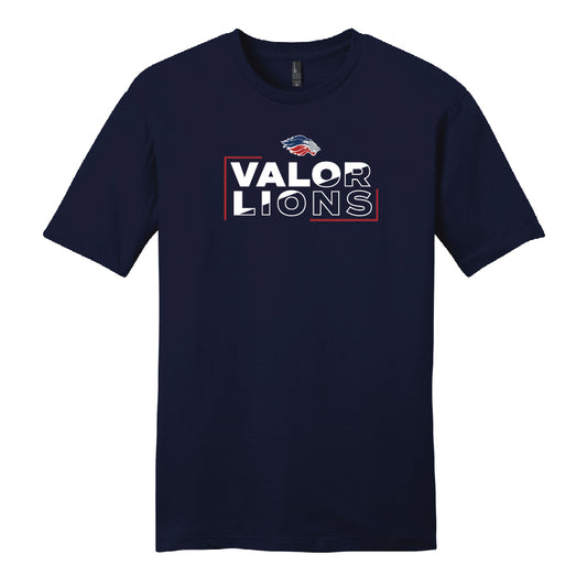 Valor Lions Box Short Sleeve T-Shirt (Navy)
