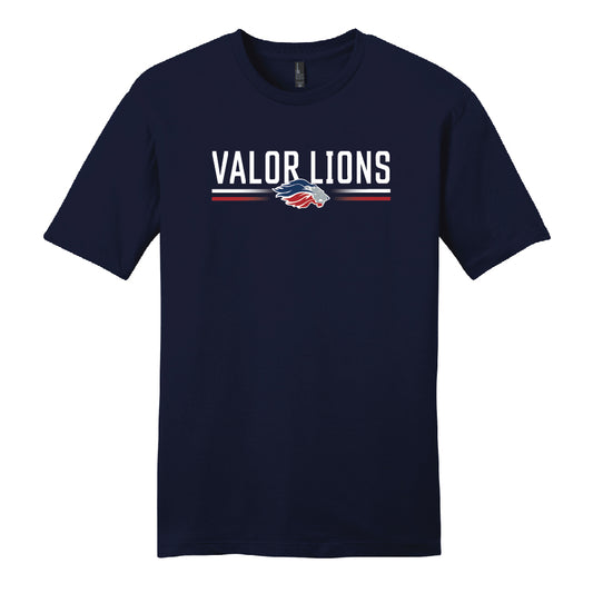 Valor Lions Fade Short Sleeve T-Shirt (Navy)