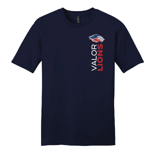 Vertical Valor Lions Short Sleeve T-Shirt (Navy)