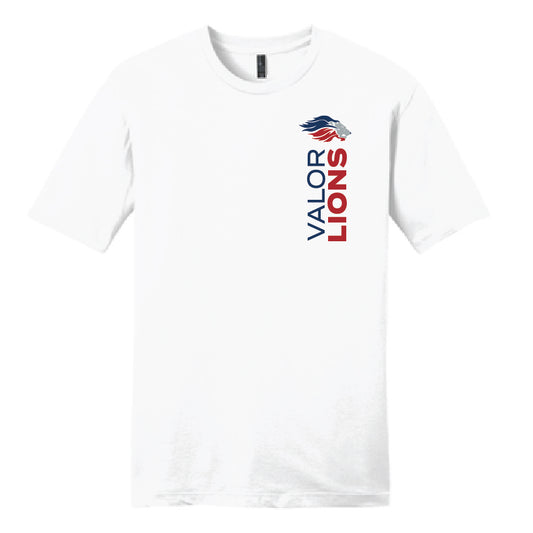 Vertical Valor Lions Short Sleeve T-Shirt (White)
