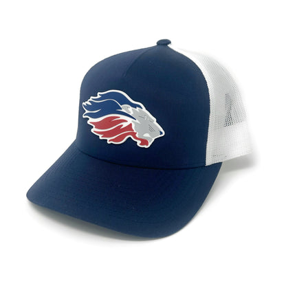 Lion Head PVC Patch Hat (Navy/White)