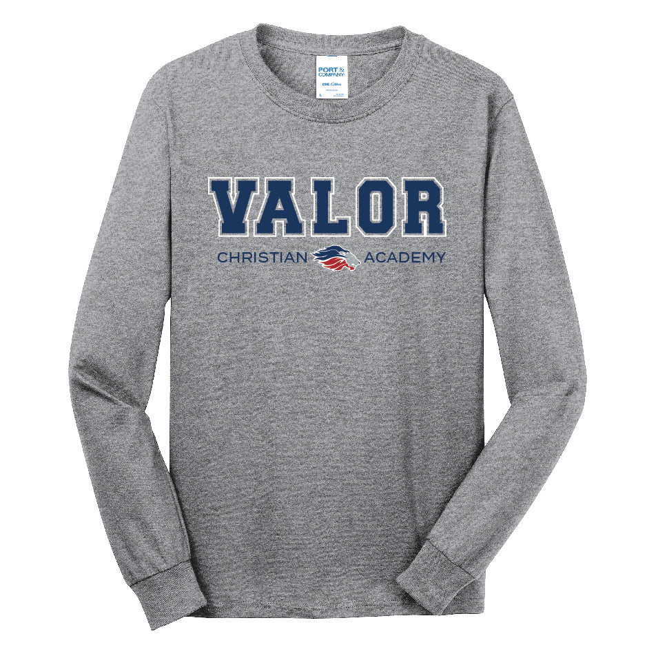 Collegiate Valor Long Sleeve T-Shirt (Gray/Navy)
