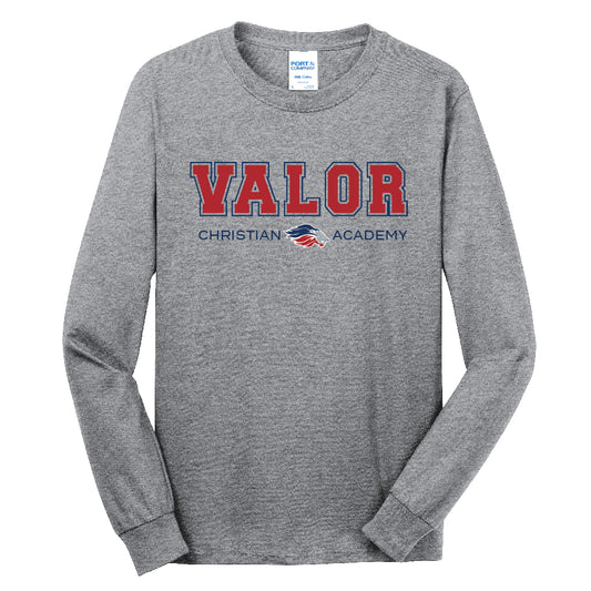 Collegiate Valor Long Sleeve T-Shirt (Gray/Red)