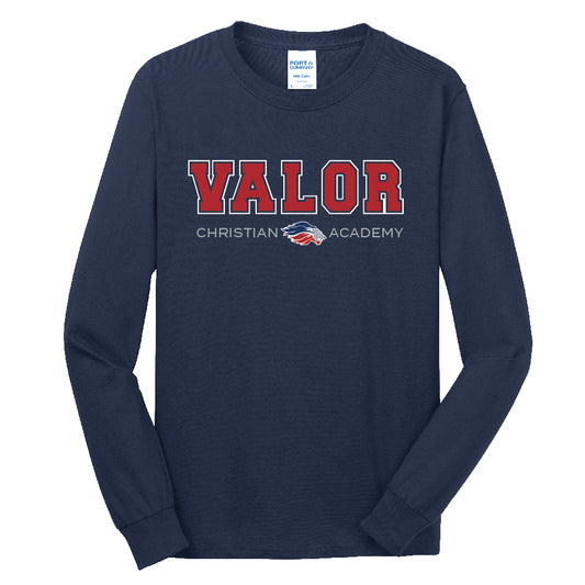 Collegiate Valor Long Sleeve T-Shirt (Navy/Red)