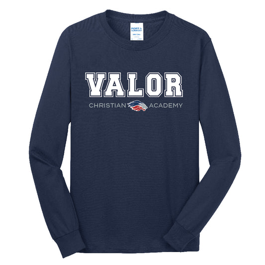 Collegiate Valor Long Sleeve T-Shirt (Navy/White)