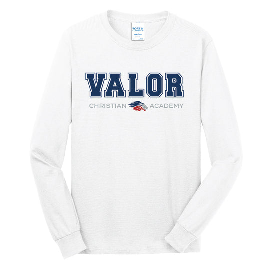 Collegiate Valor Long Sleeve T-Shirt (White/Navy)