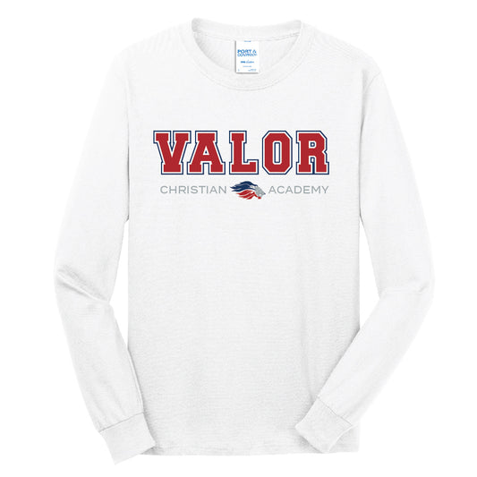 Collegiate Valor Long Sleeve T-Shirt (White/Red)
