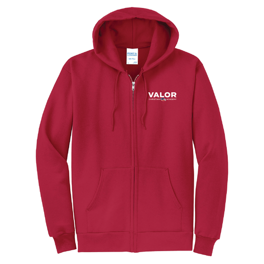 Valor Full-Zip Hooded Sweatshirt (Red/White)