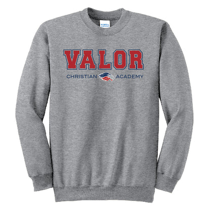 Collegiate Valor Crewneck Sweatshirt (Gray/Red)