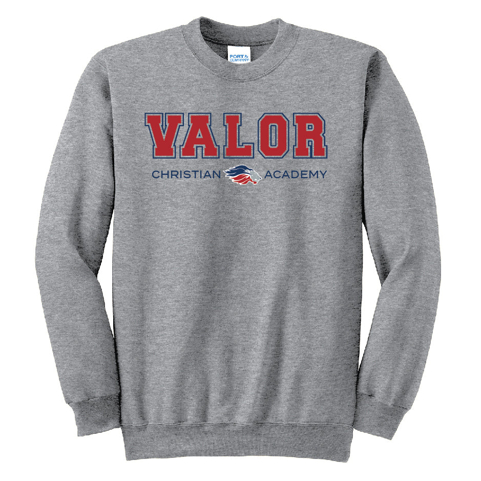 Collegiate Valor Crewneck Sweatshirt (Gray/Red)