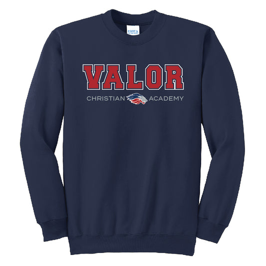 Collegiate Valor Crewneck Sweatshirt (Navy/Red)