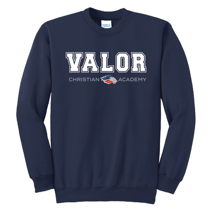 Collegiate Valor Crewneck Sweatshirt (Navy/White)