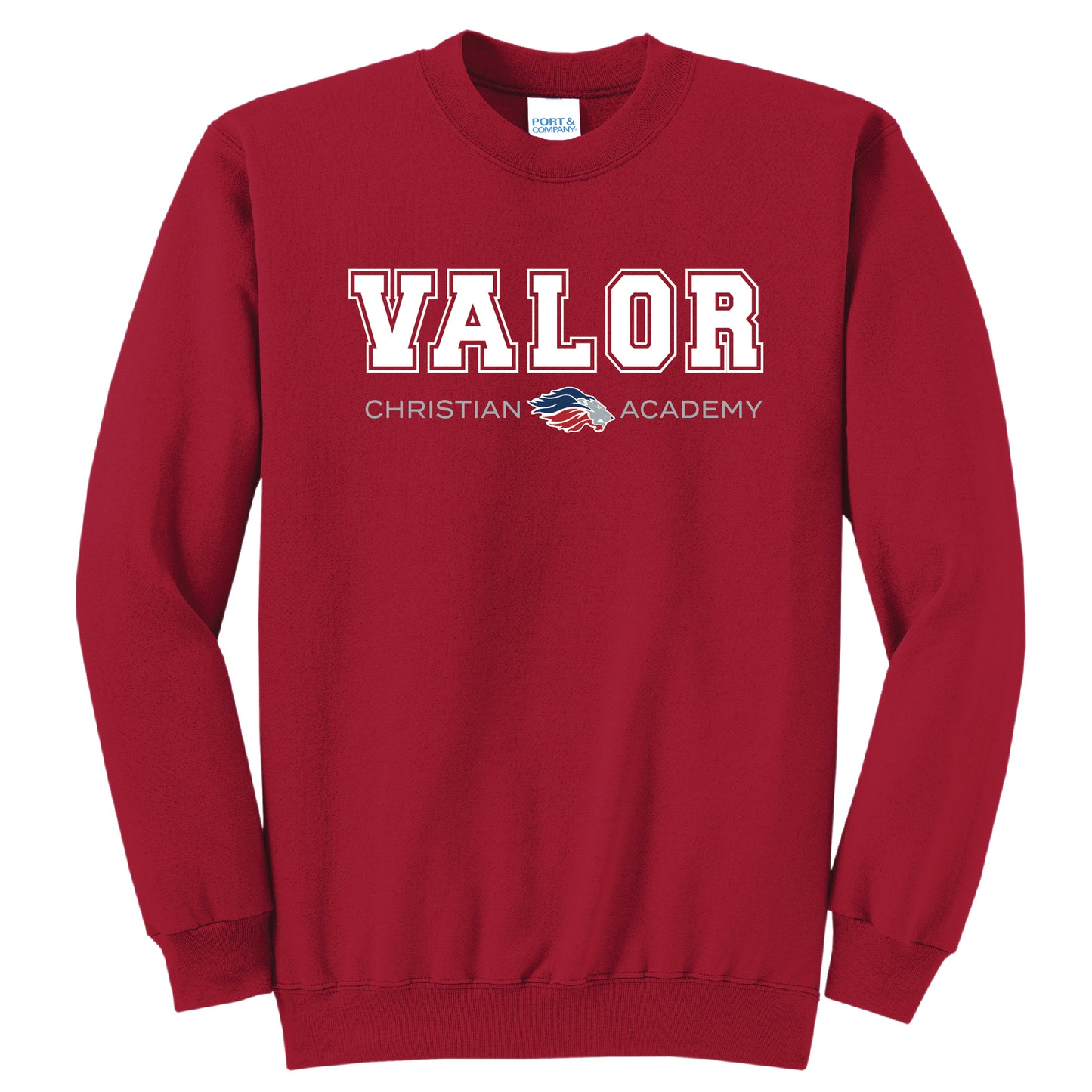 Collegiate Valor Crewneck Sweatshirt (Red/White)