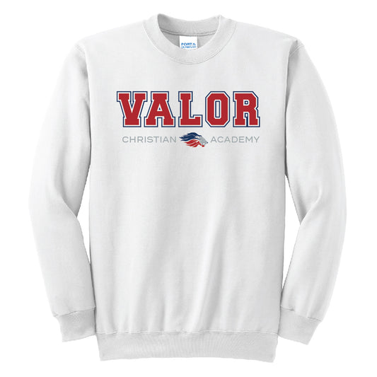 Collegiate Valor Crewneck Sweatshirt (White/Red)