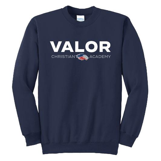 Simple Valor Crewneck Sweatshirt (Navy/White)