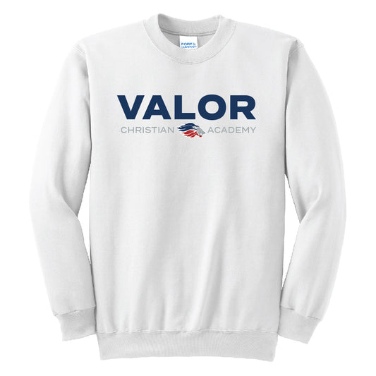 Simple Valor Crewneck Sweatshirt (White/Navy)