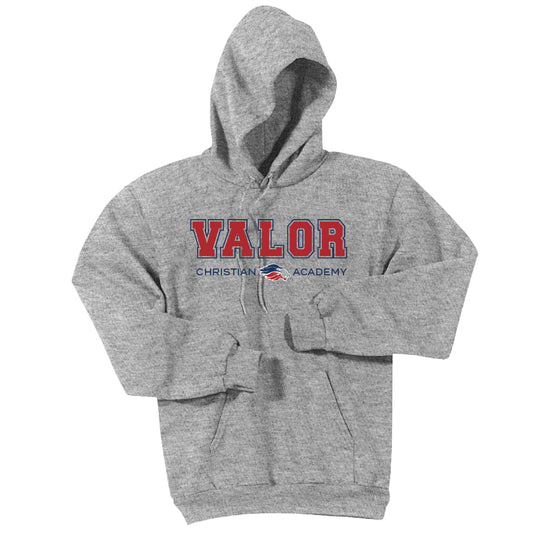 Collegiate Valor Hoodie Sweatshirt (Gray/Red)