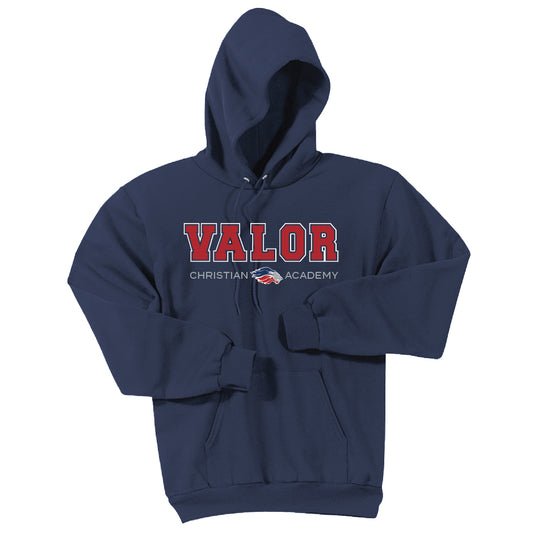 Collegiate Valor Hoodie Sweatshirt (Navy/Red)