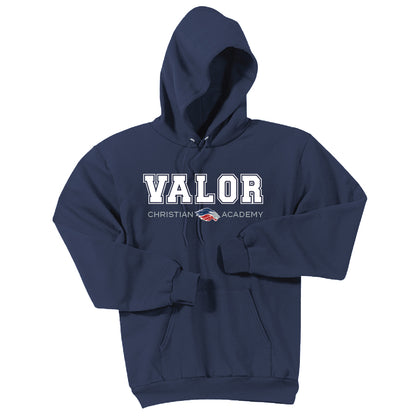 Collegiate Valor Hoodie Sweatshirt (Navy/White)