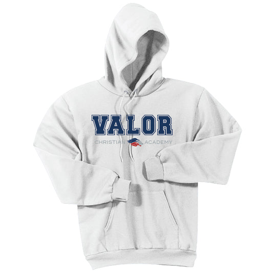 Collegiate Valor Hoodie Sweatshirt (White/Navy)