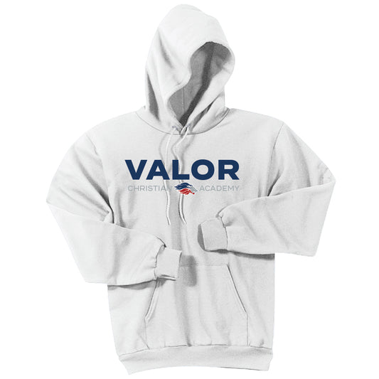 Simple Valor Hoodie Sweatshirt (White/Navy)