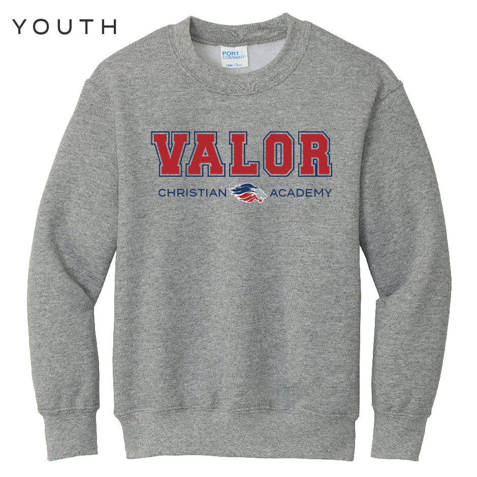 Collegiate Valor Crewneck Sweatshirt (Gray/Red)