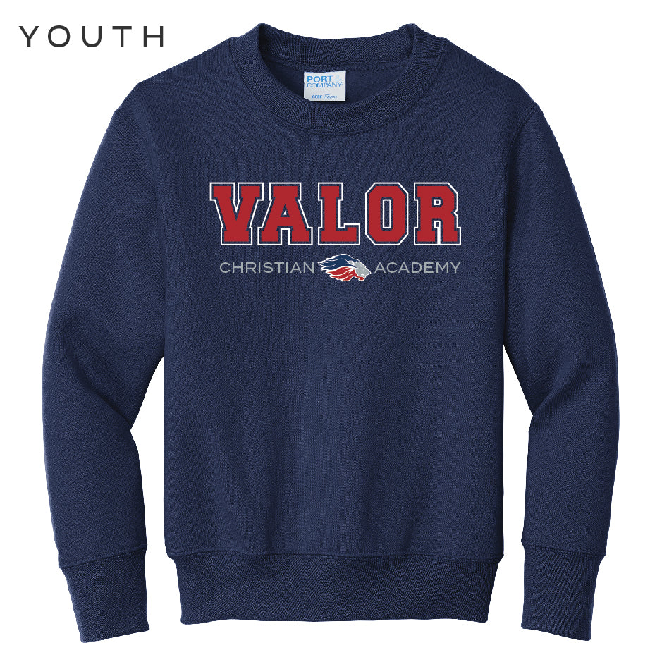 Collegiate Valor Crewneck Sweatshirt (Navy/Red)