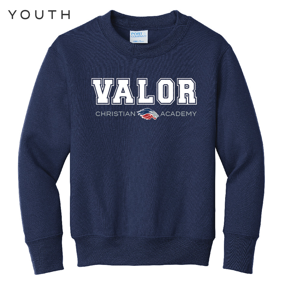 Collegiate Valor Crewneck Sweatshirt (Navy/White)