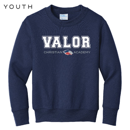 Collegiate Valor Crewneck Sweatshirt (Navy/White)