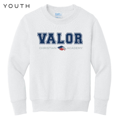 Collegiate Valor Crewneck Sweatshirt (White/Navy)