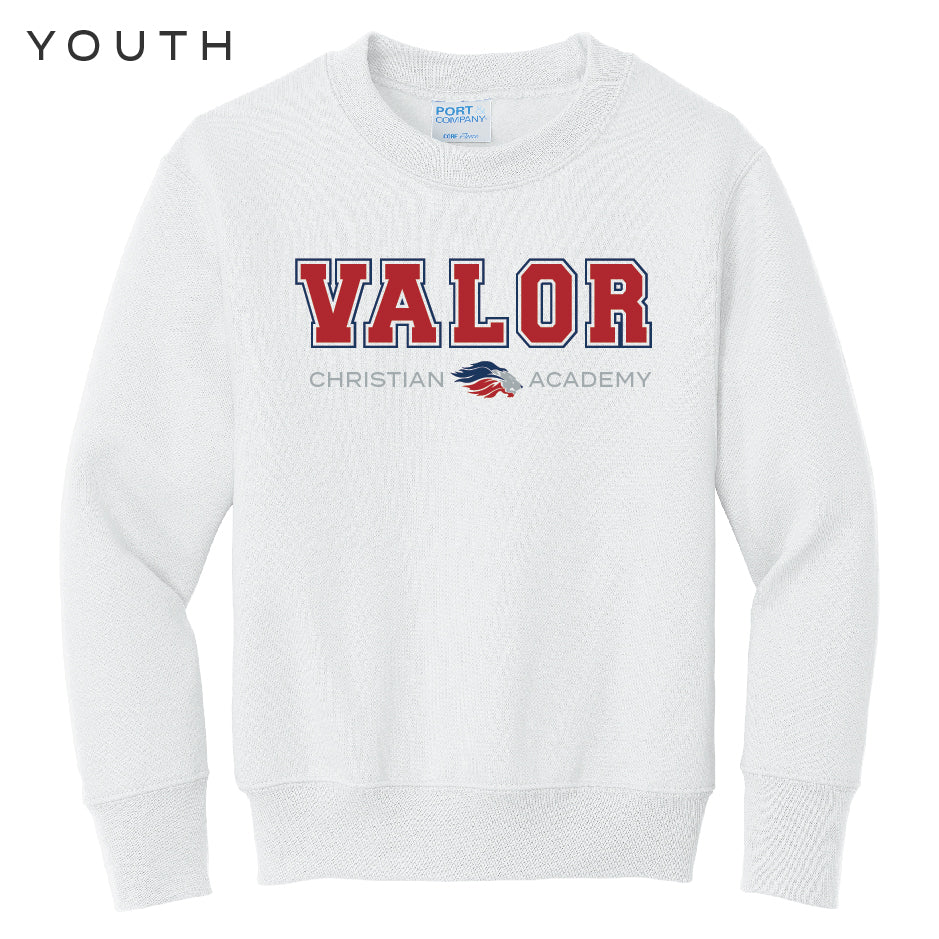 Collegiate Valor Crewneck Sweatshirt (White/Red)
