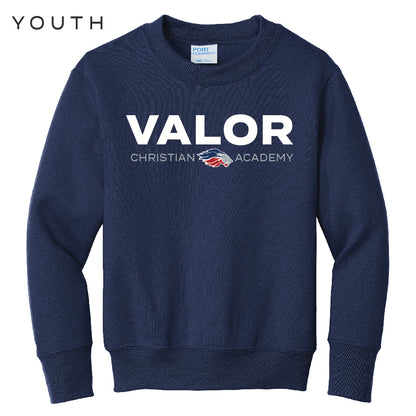 Simple Valor Crewneck Sweatshirt (Navy/White)