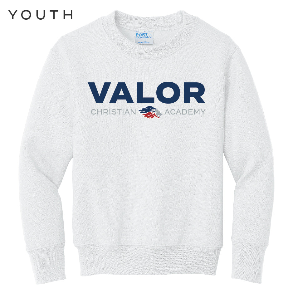Simple Valor Crewneck Sweatshirt (White/Navy)