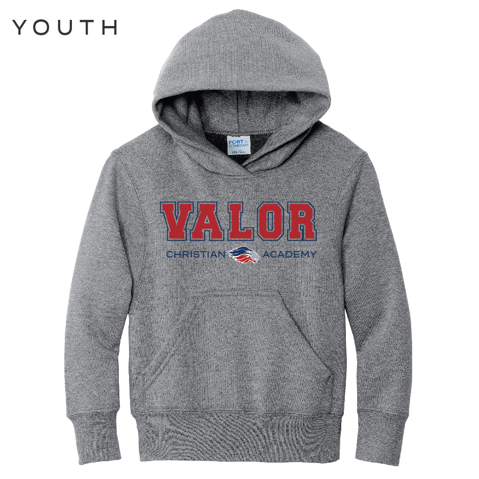 Collegiate Valor Hoodie Sweatshirt (Gray/Red)
