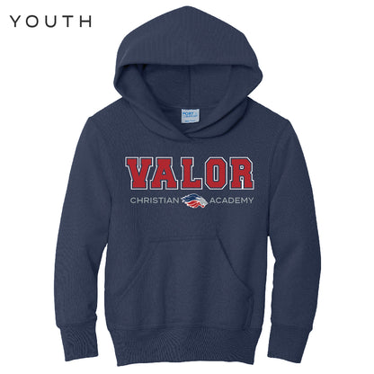 Collegiate Valor Hoodie Sweatshirt (Navy/Red)
