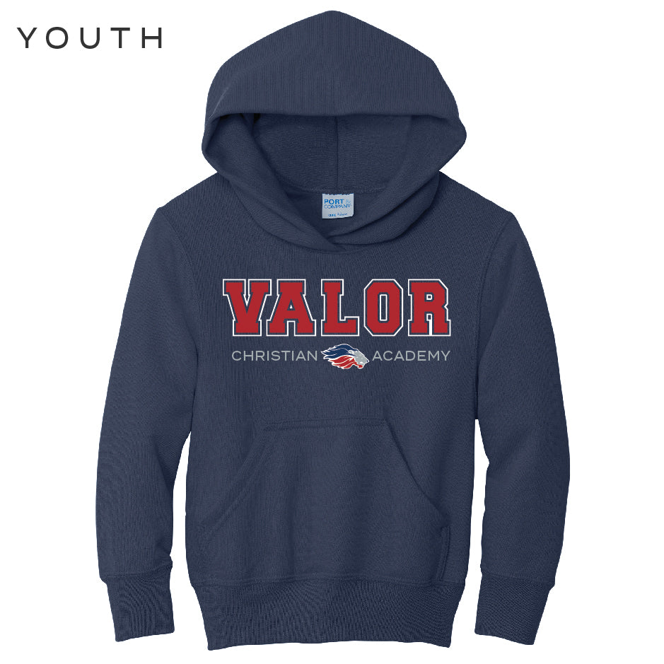 Collegiate Valor Hoodie Sweatshirt (Navy/Red)