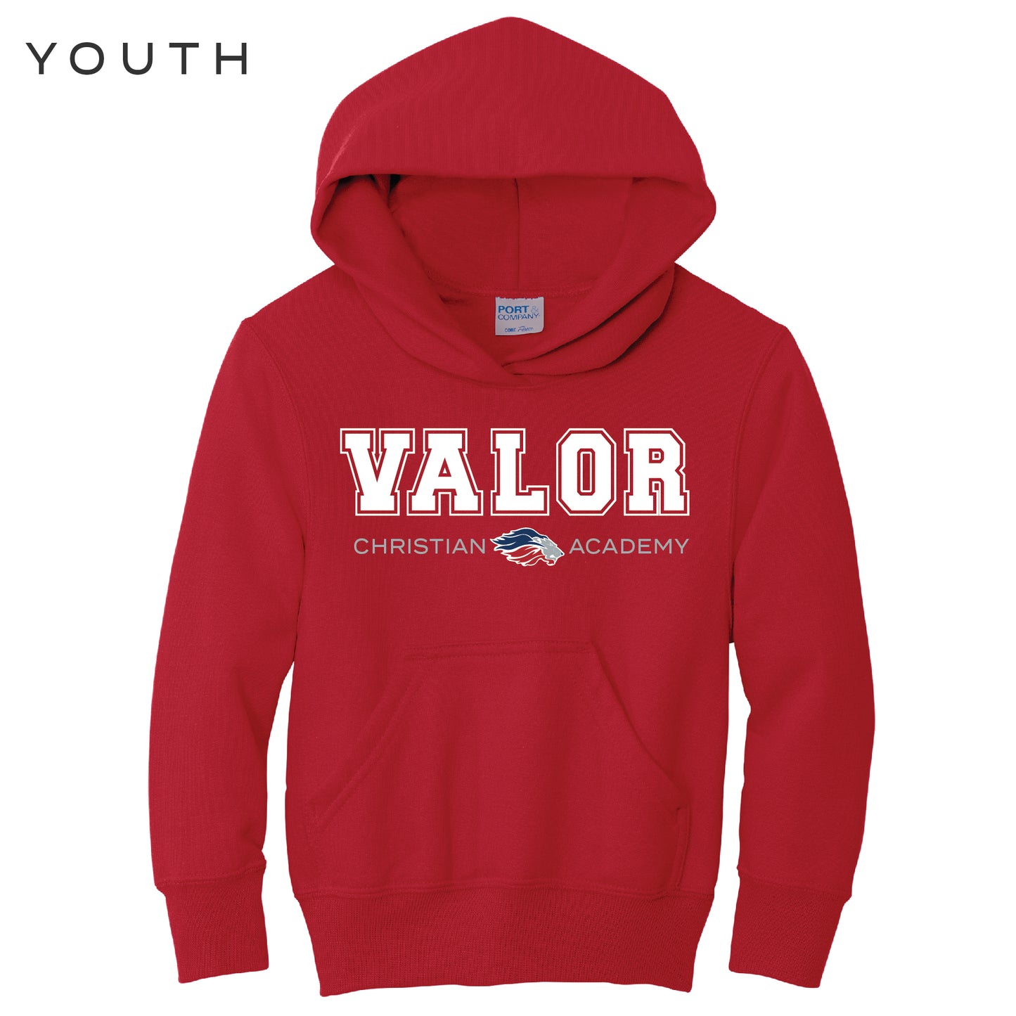 Collegiate Valor Hoodie Sweatshirt (Red/White)