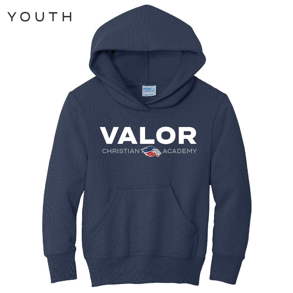 Simple Valor Hoodie Sweatshirt (Navy/White)
