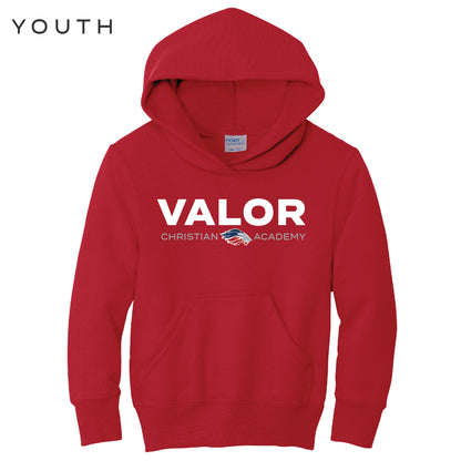 Simple Valor Hoodie Sweatshirt (Red/White)