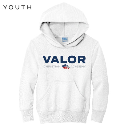 Simple Valor Hoodie Sweatshirt (White/Navy)